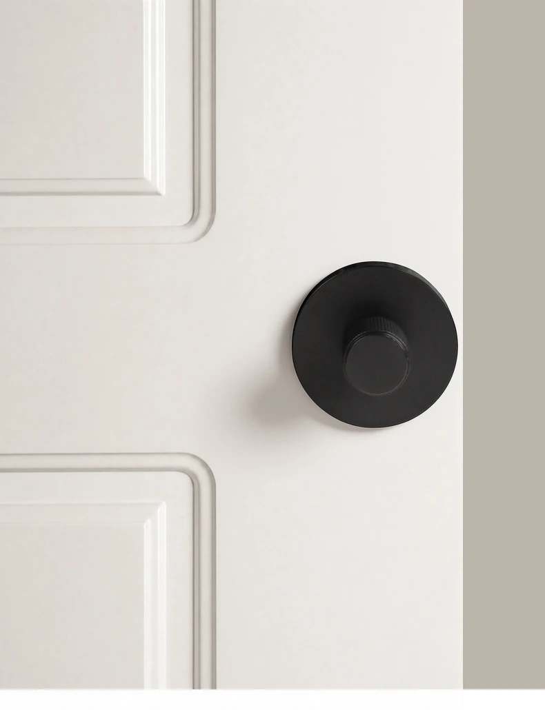 DOOROOM Türschloss aus massivem Messing, schwarz, Identifikationsmarkierung, Sichtschutz, geräuschloser, reibungsloser Betrieb, vielseitiges Badezimmerschloss – Detail 5