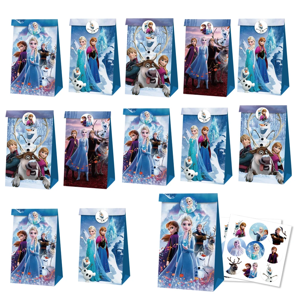 12pcs/24pcs, Disney Frozen Elsa Anna Goodie bag Gift Box Birthday Party Christmas and Halloween Valentine's Day