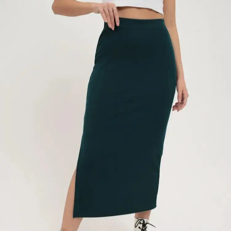 

Юбка макси с высокой талией, облегающая, для женщин больших размеров, повседневная, из полиэстера, весенняя коллекция