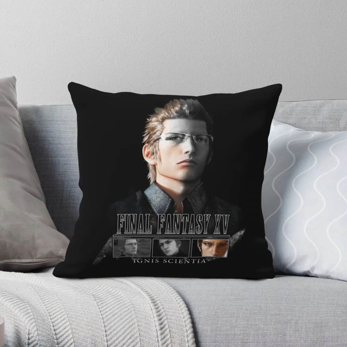 FINAL FANTASY XV Square Pillowcase Polyester Linen Velvet Printed Zip Decor Pillow Case Sofa Seater Cushion Case