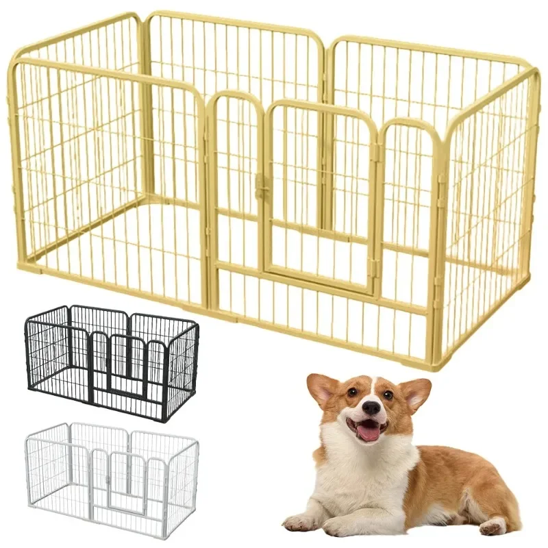 6 Panels Heavy Duty Dog Puppy Playpen Foldable Exercise Puppy Kennel Cage Heavy Duty Dog Exercise Fence for Cat Puppy Rabbits