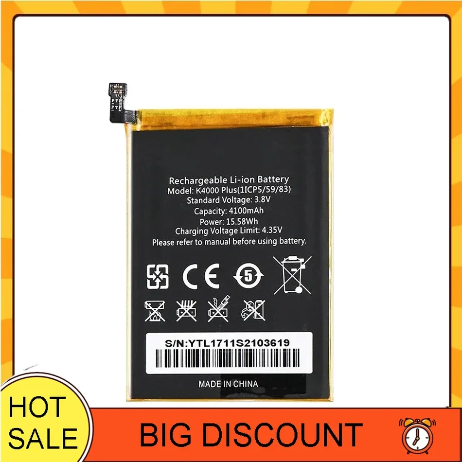 

Long Lasting 4100mAh For Oukitel K4000 Plus High Compatibility Mobile Phone Battery