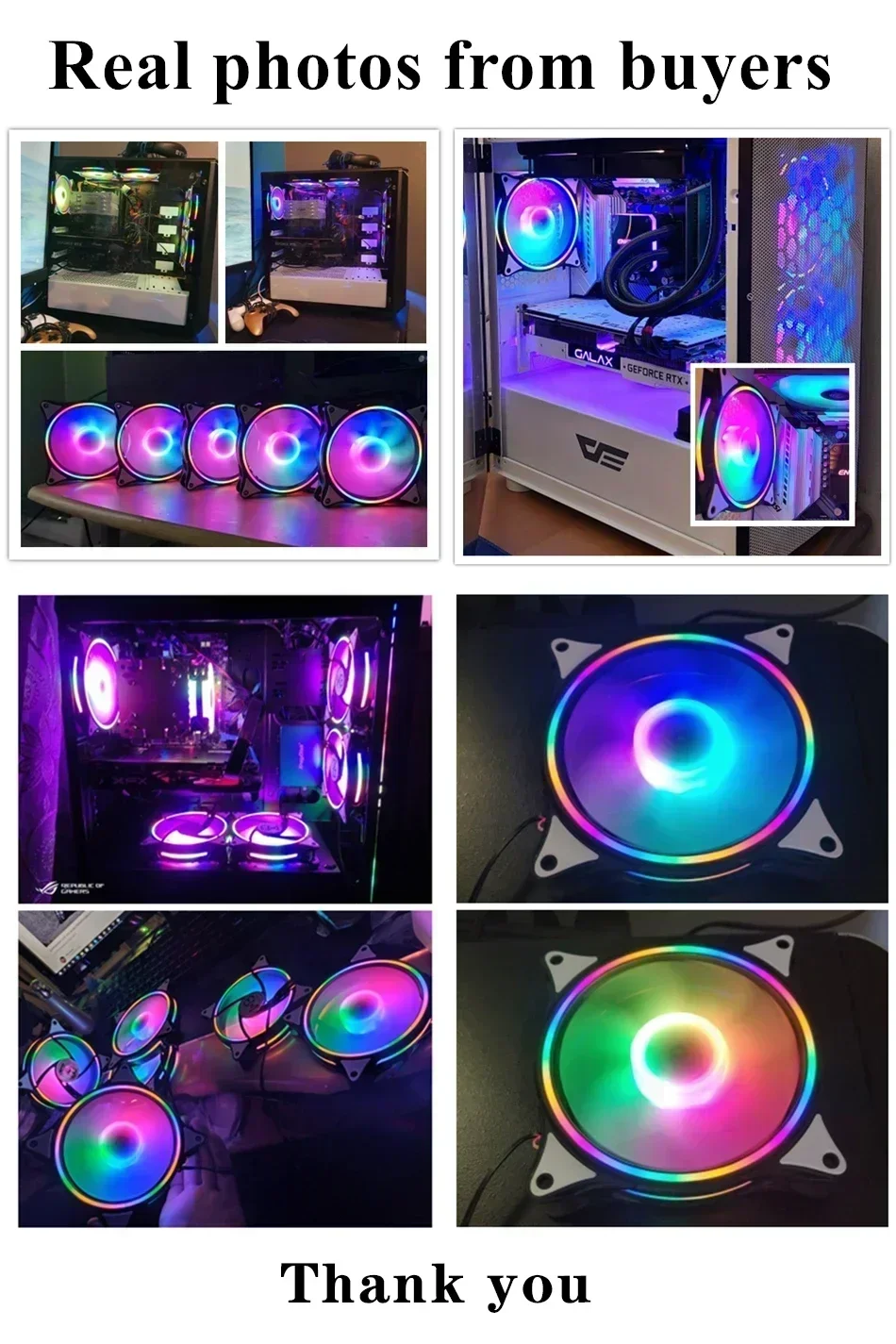 Wovibo 120mm wentylator ARGB RGB chłodzenie Ventilador 6PIN Rainbow obudowa komputera wentylatory obudowy 12V cicha regulacja 12cm Aura Sync