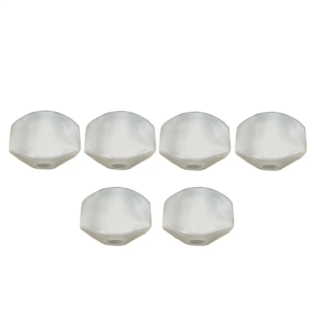 6 Pieces Plastic Guitar Tuning Pegs Keys Buttons Caps Knobs Acoustic Guitar Replacement Parts White Stringed Instruments