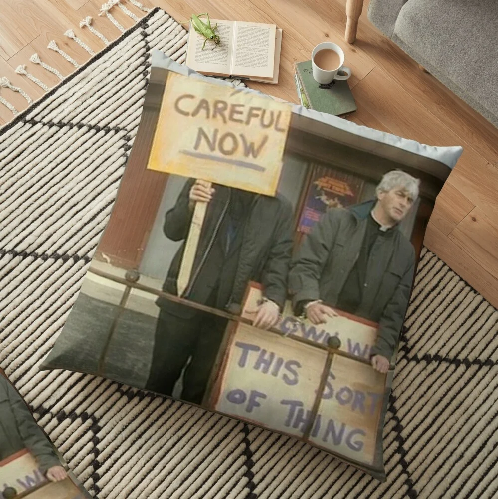 Down with Careful Father Ted Pattern Cushion Cover Throw Pillow Case Home Decor High Quality