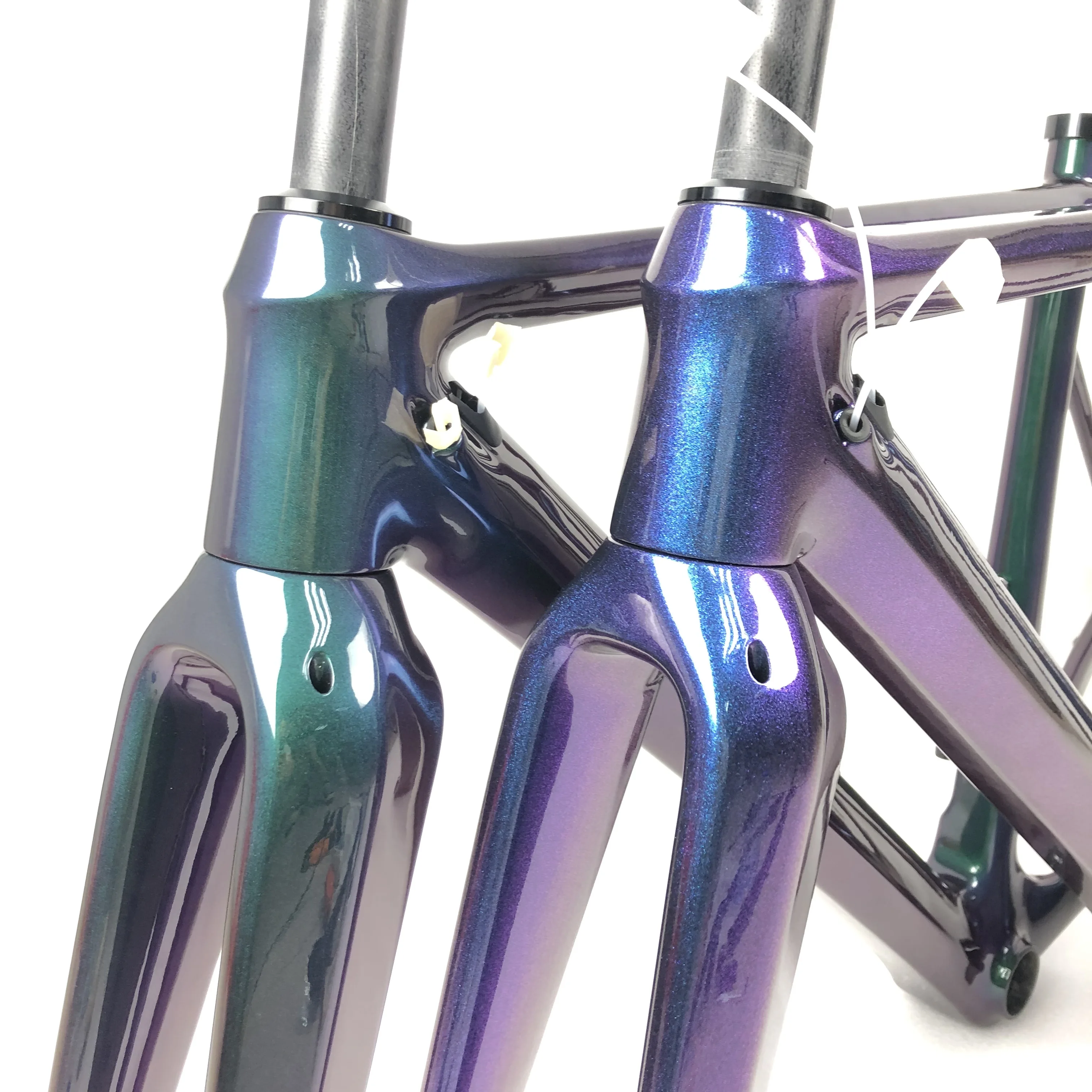 STLF Hongfu الأزرق والأرجواني الحرباء الصين الحصى كامل ألياف الكربون الطريق سباق الحصى إطار دراجة هوائية FM279 #4