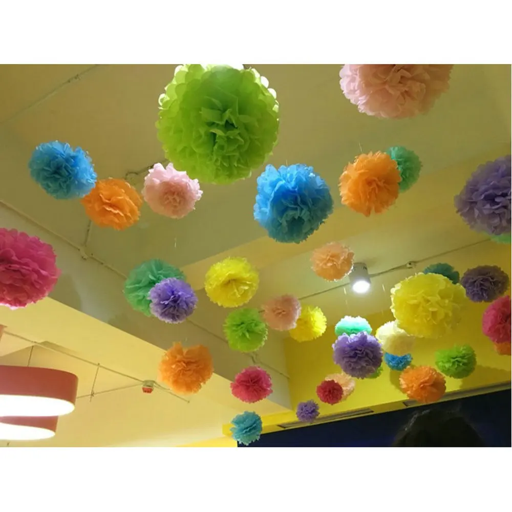 1PCS 4/6/8/10/12 Inch Tissue Paper Pom Poms DIY Creative Craft Paper Flower Balls For Birthday Wedding Home Decorations