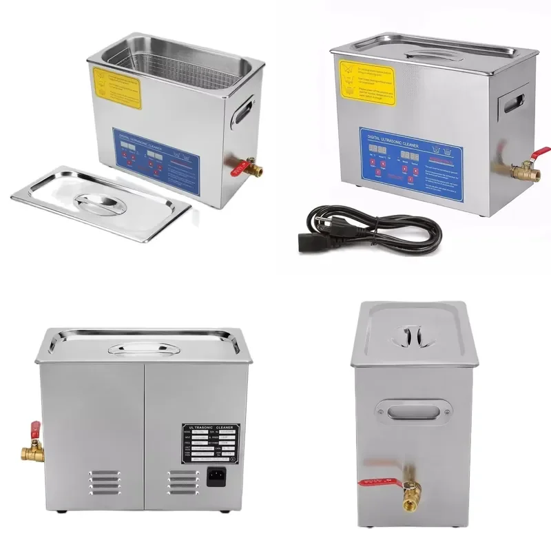 Nettoyeur à ultrasons en acier inoxydable 304 de 6 L, 40 kHz, avec minuterie numérique et chauffage, machine à laver portable