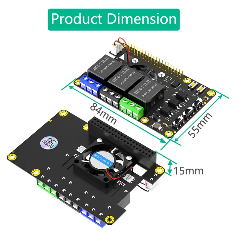 T82C Hot Sale-Rpi Power Relay Board Expansion Module Dual Cooling Fan Auto Color Changing LED For Raspberry Pi A+ 3A+ B+ 2B 3B 3