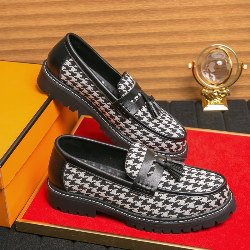 

STRONGSHEN/мужская кожаная обувь с кисточками, деловые лоферы без шнуровки, классические модельные туфли высокого качества, мужские лоферы, однотонные мокасины для вождения