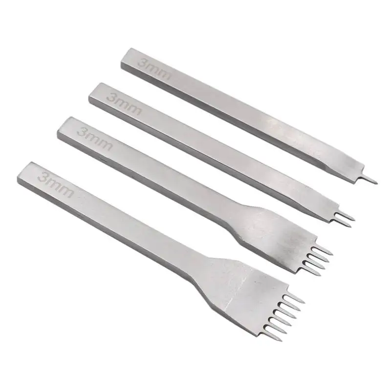 

Leather Art Leather Carving Leather Hand Stitching Perforated Oblique Flat Cut 3/4/5/6mm Suit White Steel Fork For Leather Craft