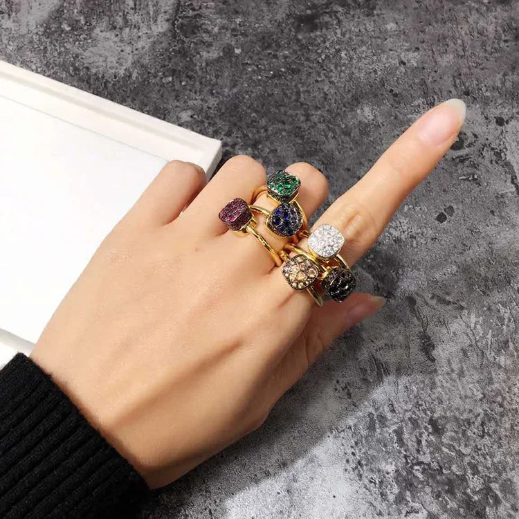 Customizable Colors With Stone Rhinestone Classic Honeycomb Style Black Green Blue 10mm Crystal For Women Fine Jewelry - view 4
