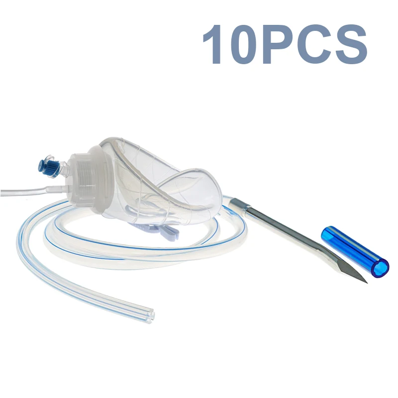 

10PCS Silicone Closed Wound Drainage System Silicone Reservoir And Cross Drainage Tube With Trocar Veterinary Accessories
