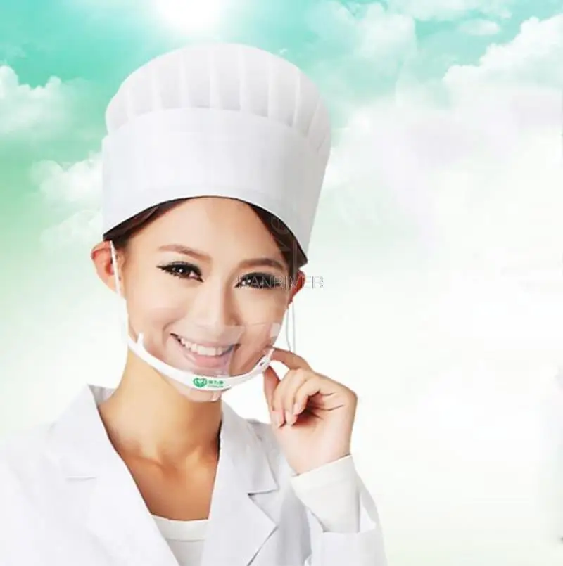 20 / box only green transparent mask the canteen catering with transparent color oil prevent saliva