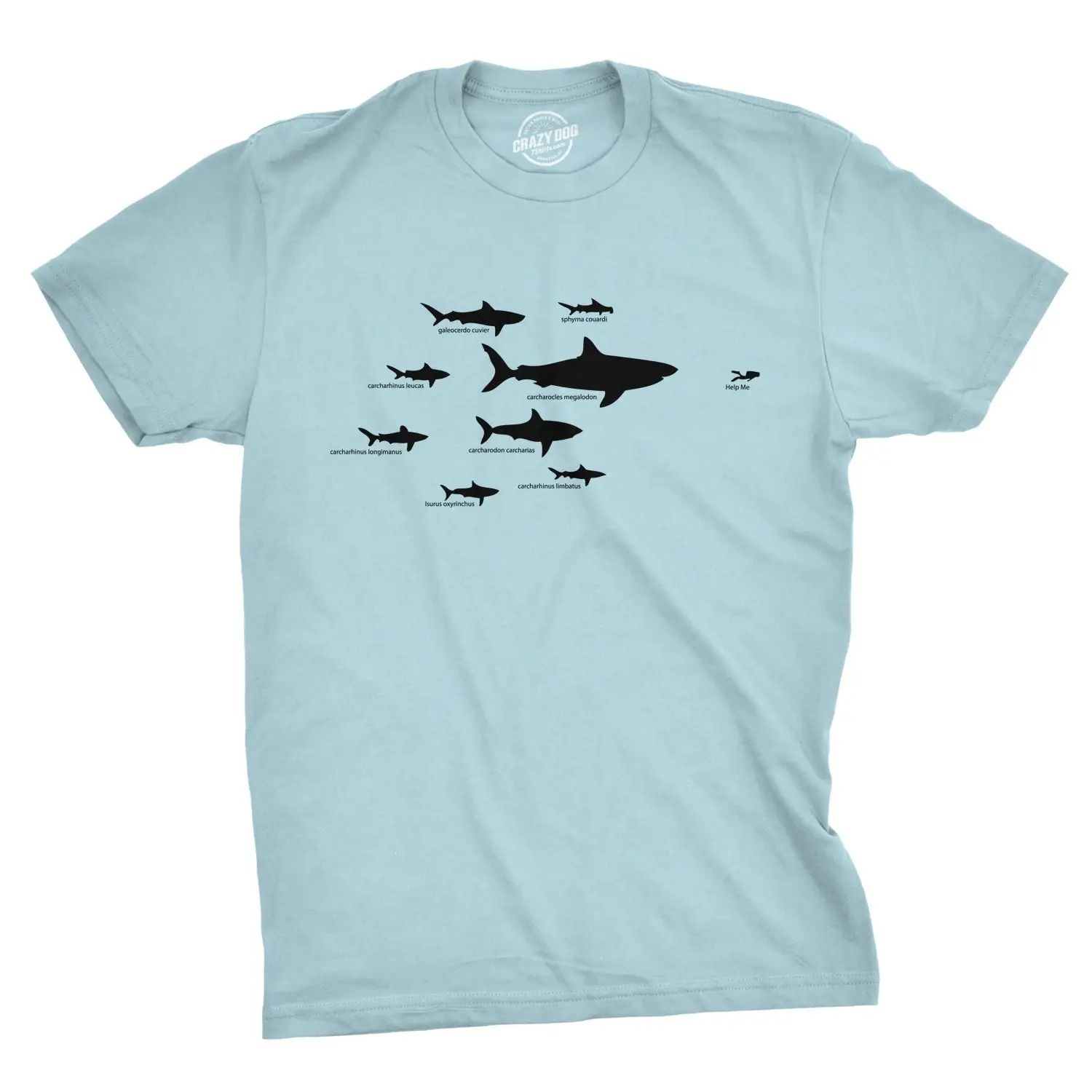 Shark Types T Shirt Hierarchy Funny Mens Great White Ocean Lovers Cool For Guys