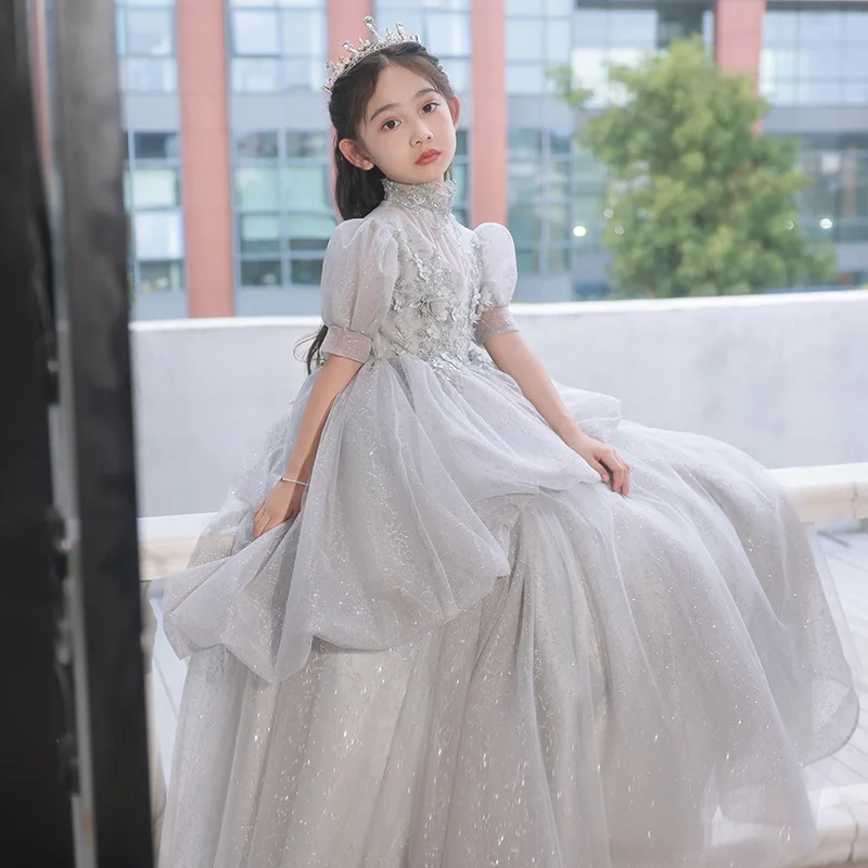

Girls' Formal High-End Princess Dress Children's Host Show Flower Wedding Little Girl Piano Performance Costume
