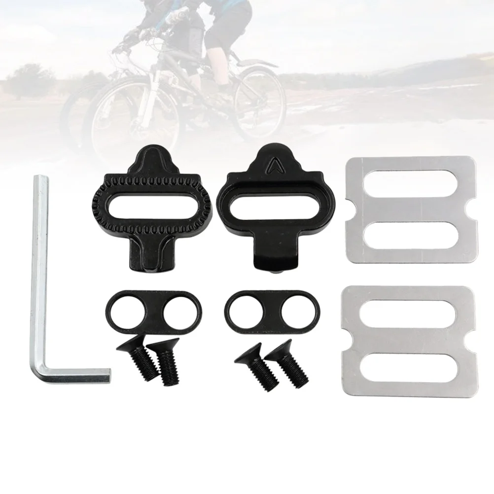 

1Set Locking Pedal Cleats System Mountain Bike Self-Locking Foot Accessories Black Wrench Set Cycling Performance