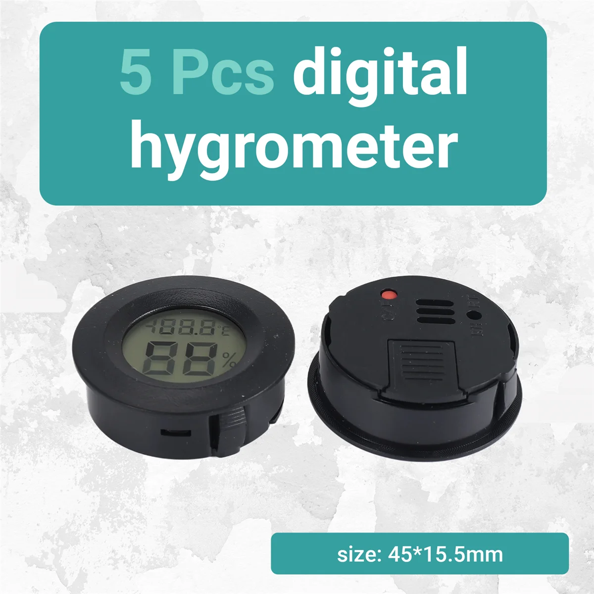 New 5-pack Hygrometer Thermometer Digital LCD Monitor Humidity Meter Gauge for Humidifiers Dehumidifiers Gre