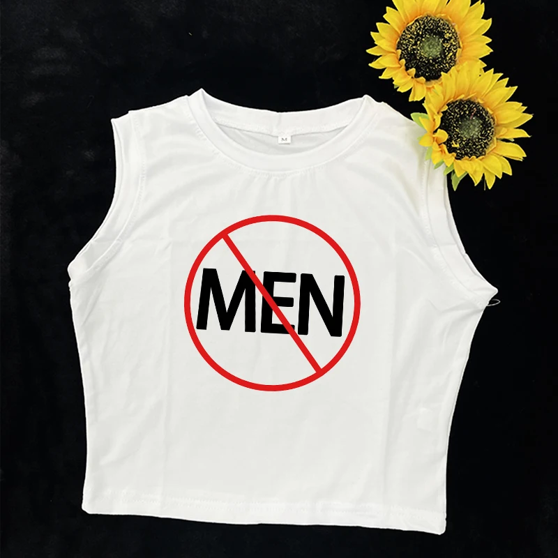 하라주쿠 레터 프린트 화이트 베이직 베스트 여성 2025 펑크 슬리브리스 Y2K 패션 탱크탑 섹시 크롭탑