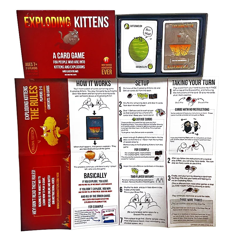 Exploding Kittens English Bomb Cat Leisure Party Game Card Games Explosion Kitten Board Game Friends Party Games