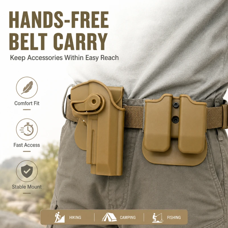 Anti-drop Thick ABS Waist Carry Kit 360° Swivel Frame Dual Slot Cover Three Matte Color
