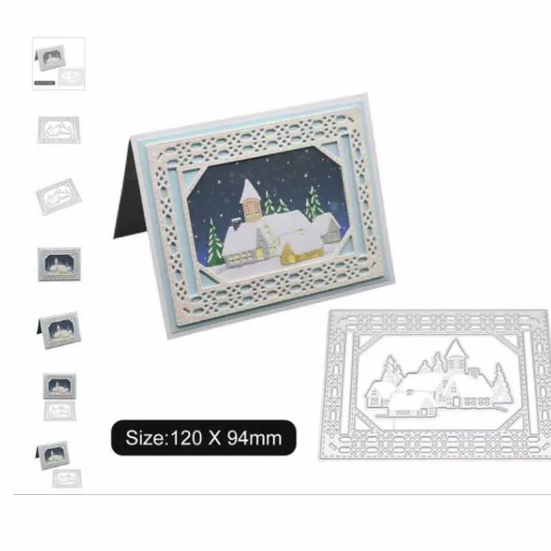 Weihnachtsbaum Haus Metall Stanzformen Scrapbooking Dekoration Papier Handwerk Moul Punch Vorlage Prägeschablonen 1PCS