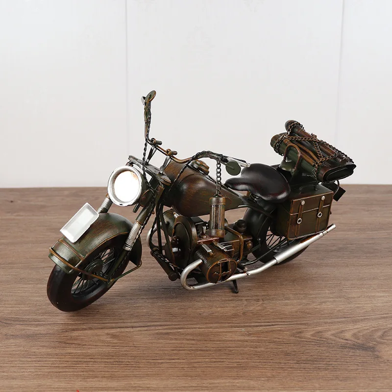 World War Ii  Military Model Motorcycle, Wrought Iron Nostalgia Sitting Room Theater Collection Bar Decorations American 