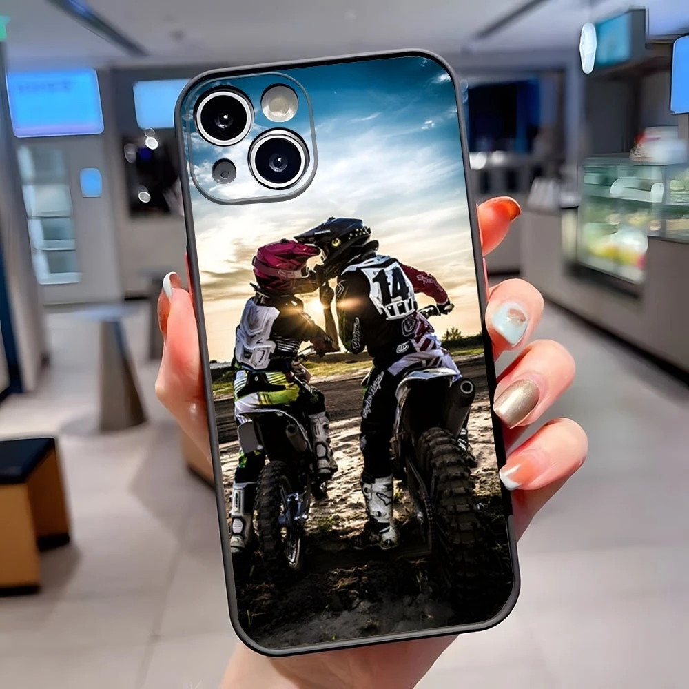 Fashion Sports Motorcycle Phone Case For IPhone 15 Pro Max 14 Pro 13 11 12 Mini Xs X Xr 7 8 Plus Se Matte Translucent Back Cover