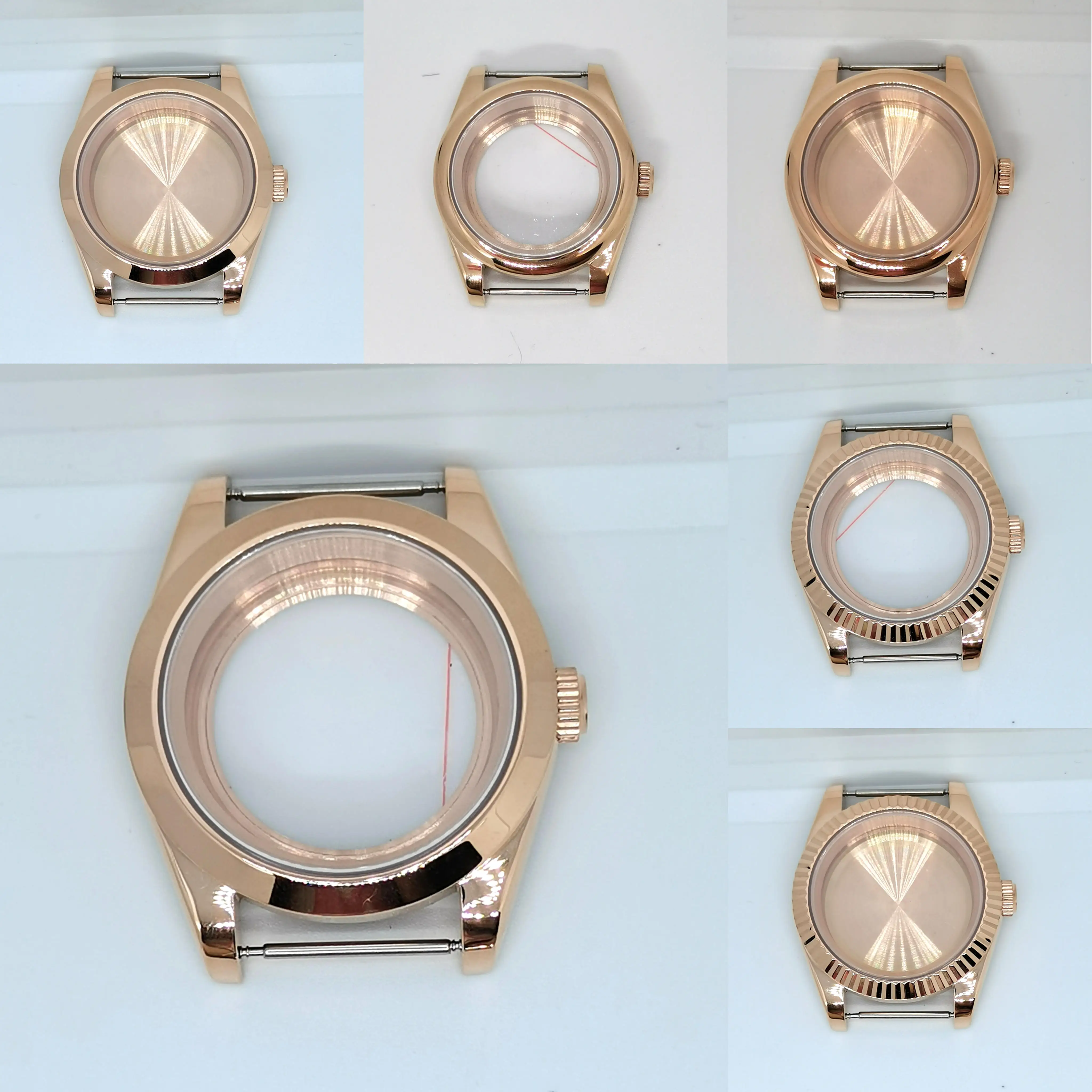 

36MM Watch Case Stainless Steel Convex Sapphire Glass Fit NH35 Miyota 8215 8200 ETA2824 2836 Movement