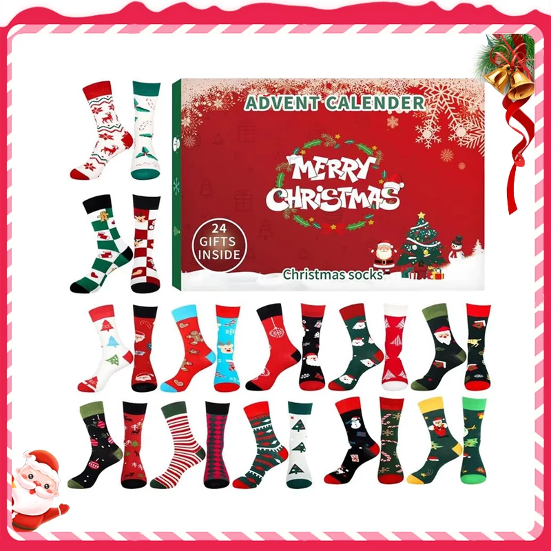 

Christmas Advent Calendar 2024 Socks 24 Days Countdown 24 Days Of Advent Box Socks With Different Christmas Patterns For Adults