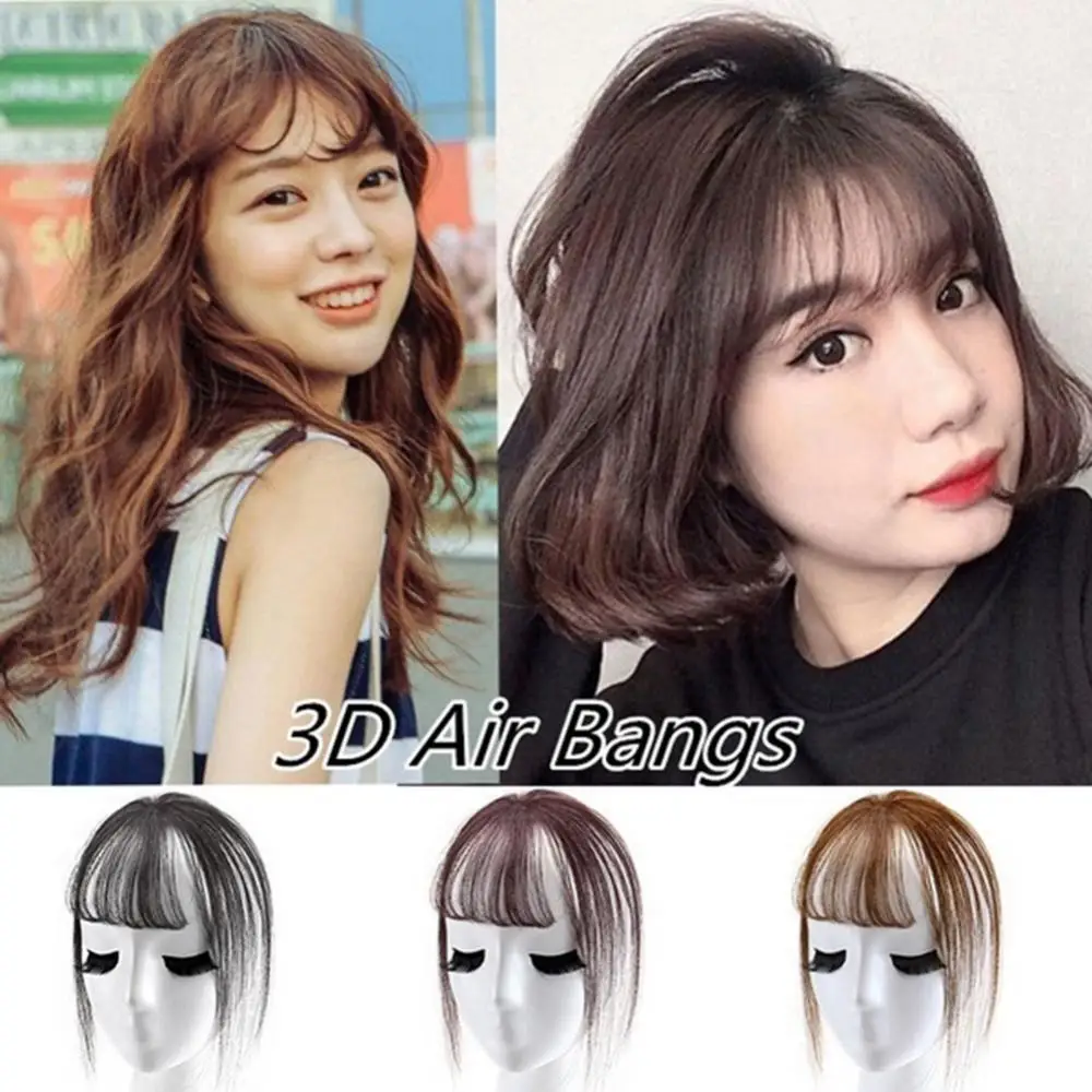 Fashion 3D Ins Hair Fake Fringes Air Bangs Wig Seamless Fake Bang Wig Hair Extension Clip-In Bangs Extension Natural Hairpiece