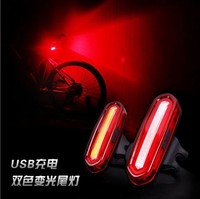 1PCS USB Rechargeable Bicycle, Mountain Bike, Color Changing Sirius Tail Light, Night Riding Cob Warning Light