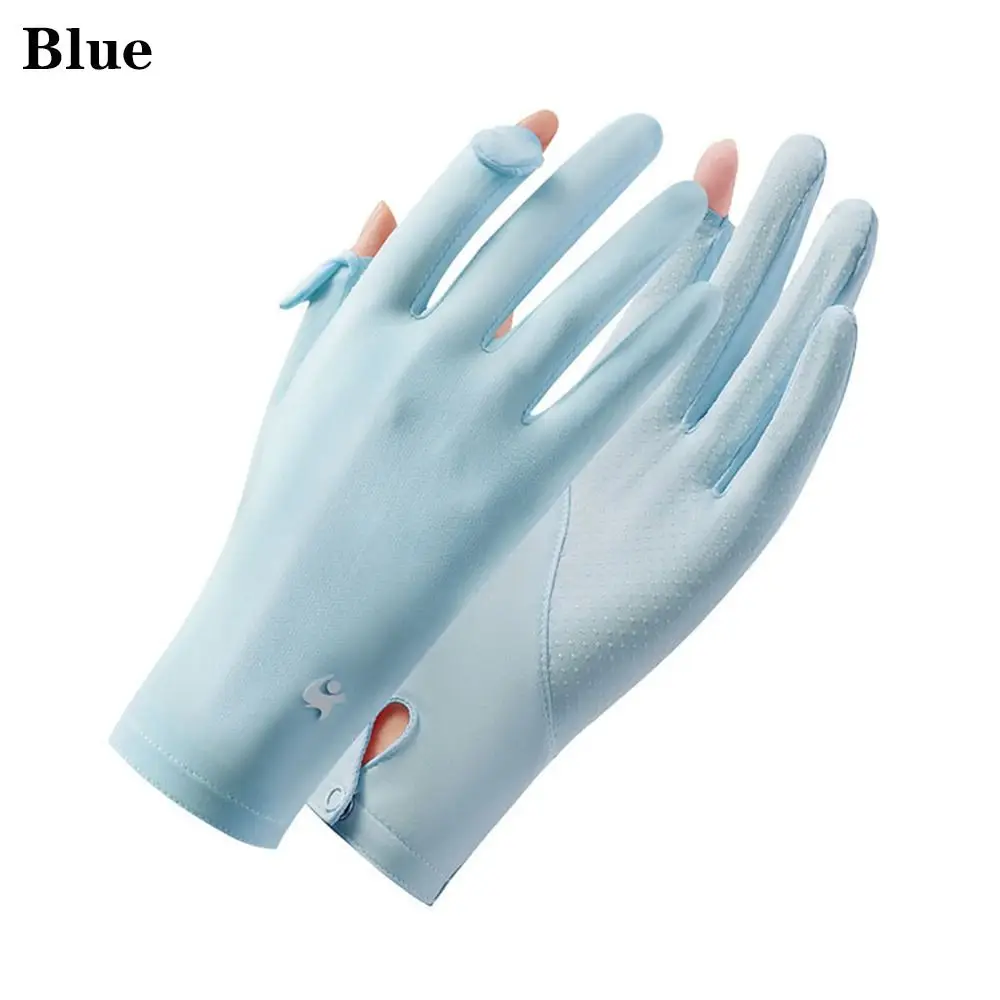 

Women Thin Sunscreen Ice Silk Gloves Sun Protection Gloves Anti-UV Gloves Mittens