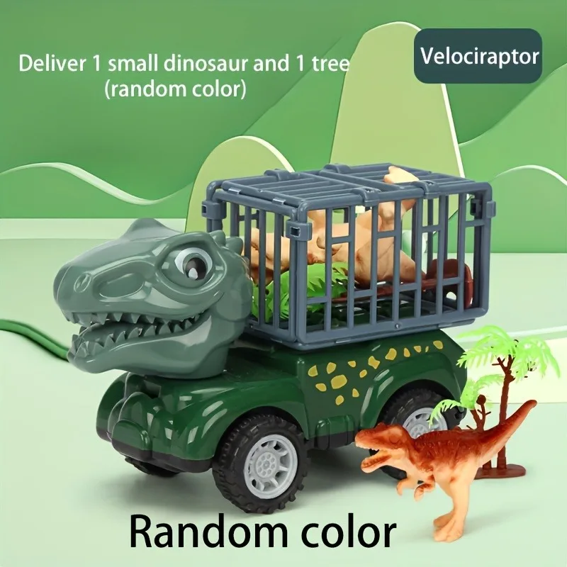 Dinosaur Truck for Kids Dinosaur Transport Truck with Dinosaur Toys Friction Powered Cars Pull Back Dino Car Playset for Boys