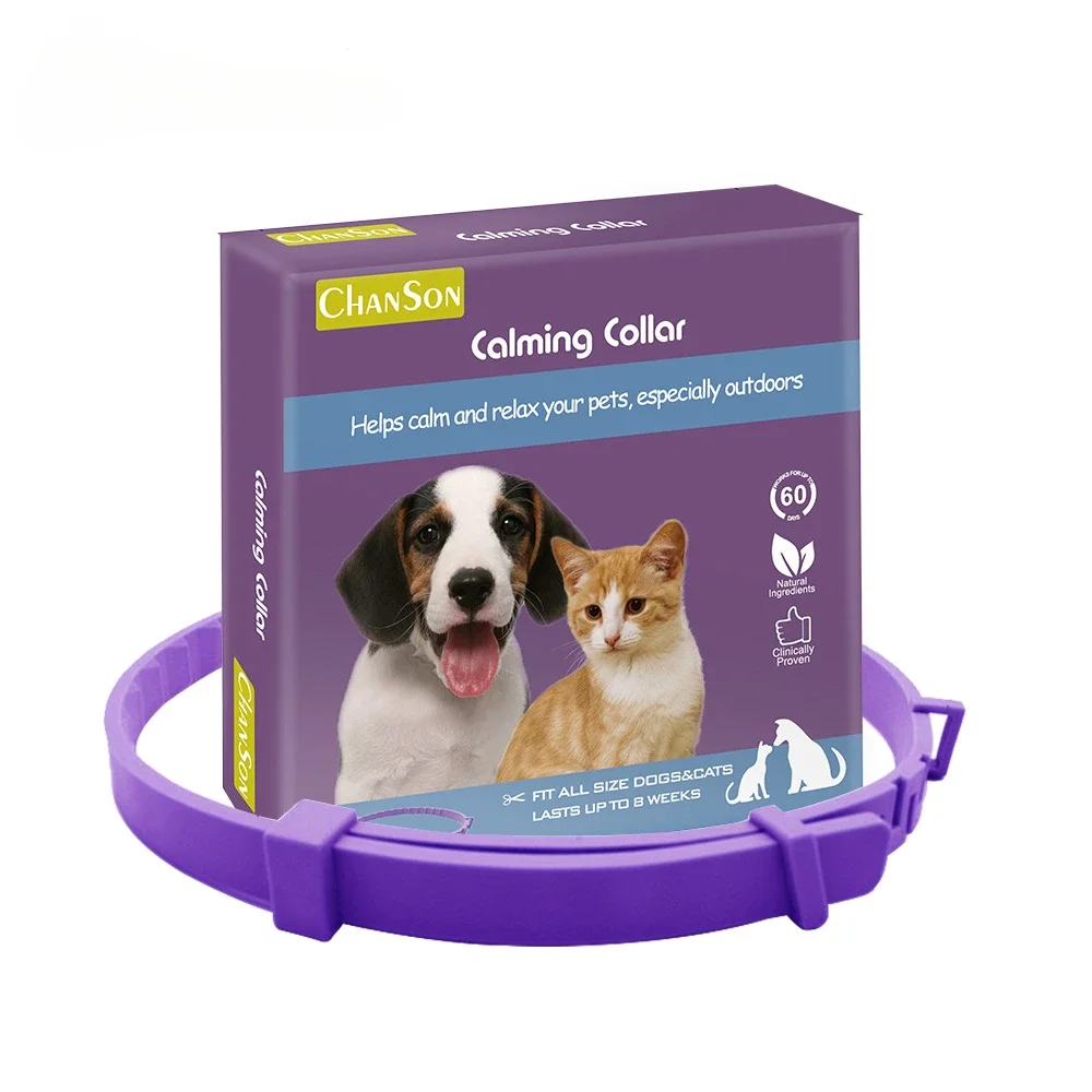 Calming Collar for Cats Pet Calming Pheromone Collar for Cats Dogs Calming Collar for Anxiety Effective Relieve Anxiety Stress