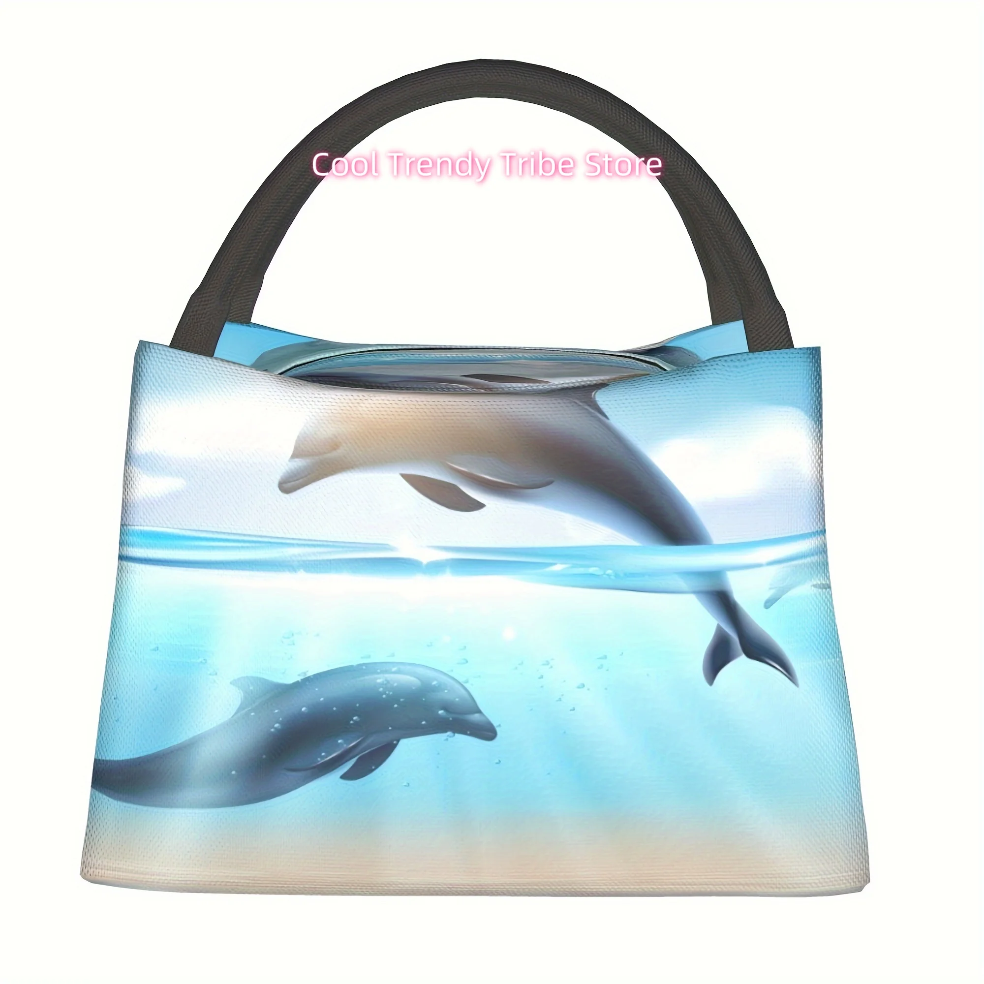 1pc dolphin, portable reusable refrigerated bag, insulated bag, insulated lunch bag,   for camping, picnics, beach, suit