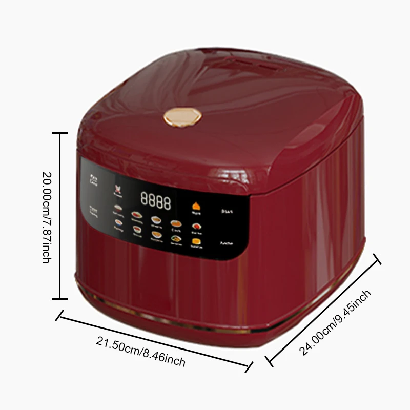 BALASHOV 2L Mini Elektrischer Reiskocher 1-3 Personen Multikocher Antihaft-Topf Intelligenter mechanischer Multikocher Gedämpfter Reispot für Zuhause 3