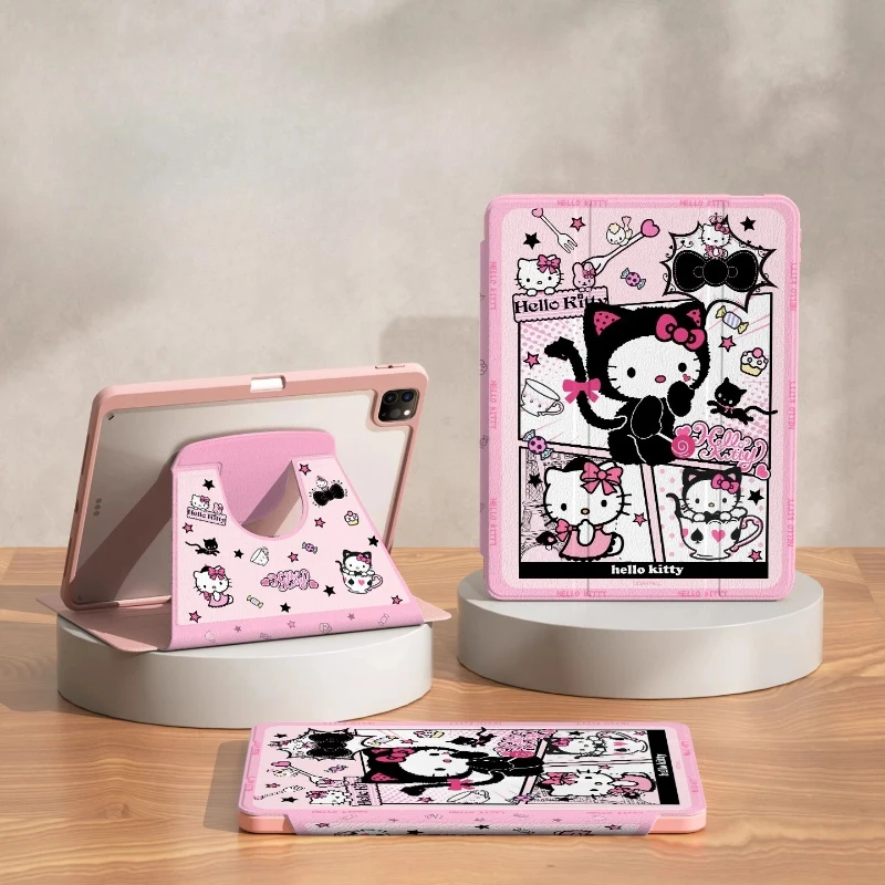 

Чехол Hello Kitty для iPad Funda ipad 9 10 11 A16 Air 3 4 5 M2 M3 10,2 дюйма 10,9 дюйма 11 дюймов Защитный чехол Pro4 5 6 12,9 дюйма Чехол для планшета