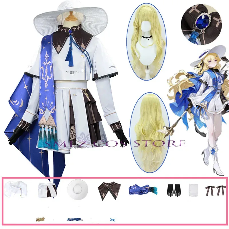 

Game Wuthering Waves Phoebe Cosplay Girl Phoebe Wig Costume Dress Set Halloween Comic Con Animation Party Outfit for Woman