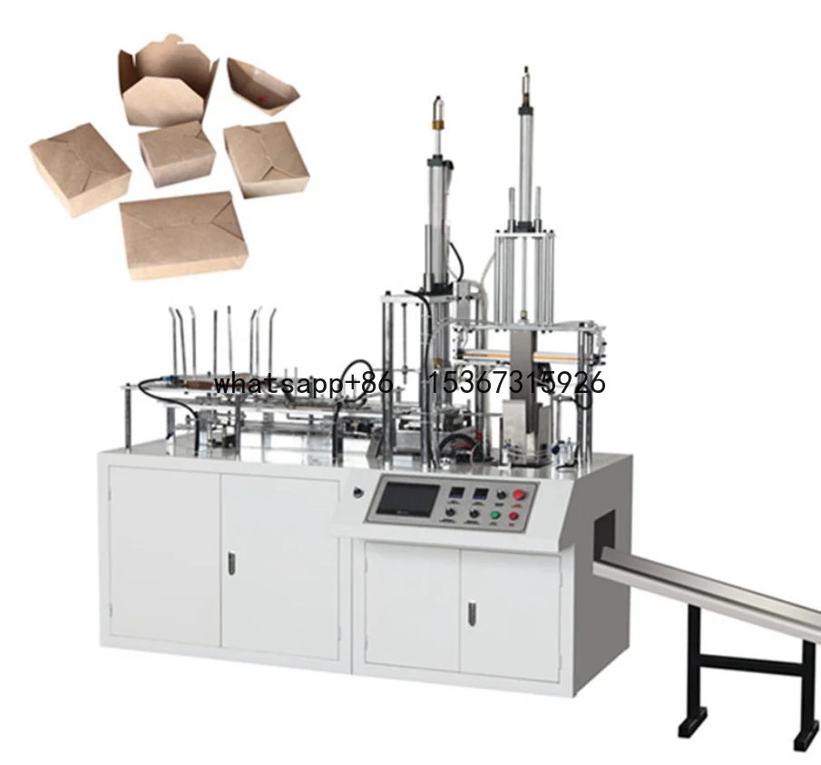 full automatic kraft paper fast food lunch box forming making machine