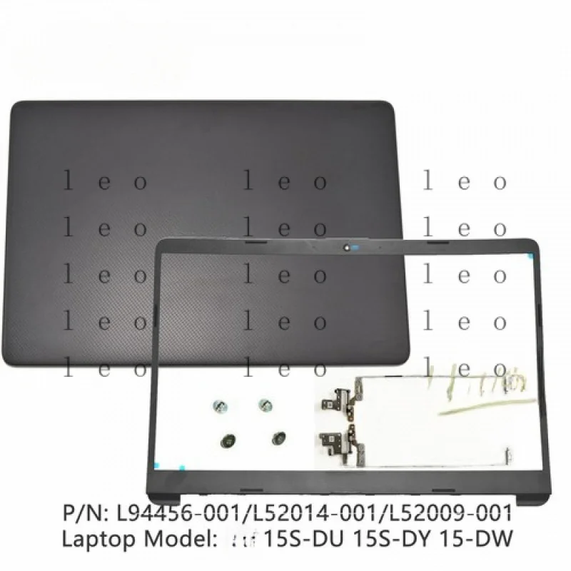 CC  New For HP 15S-DU 15S-DY 15-DW LCD Rear Lid Back Cover + Bezel + Hinge + Screws
