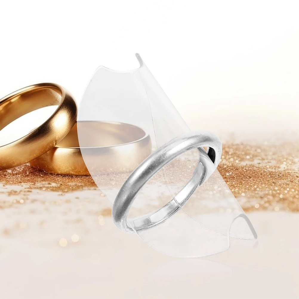 

50Pcs Round Plastic Ring Display Discs Jewelry Showcase Organizer Tray Retail Display Support Stand Collector Ring Storage Rack