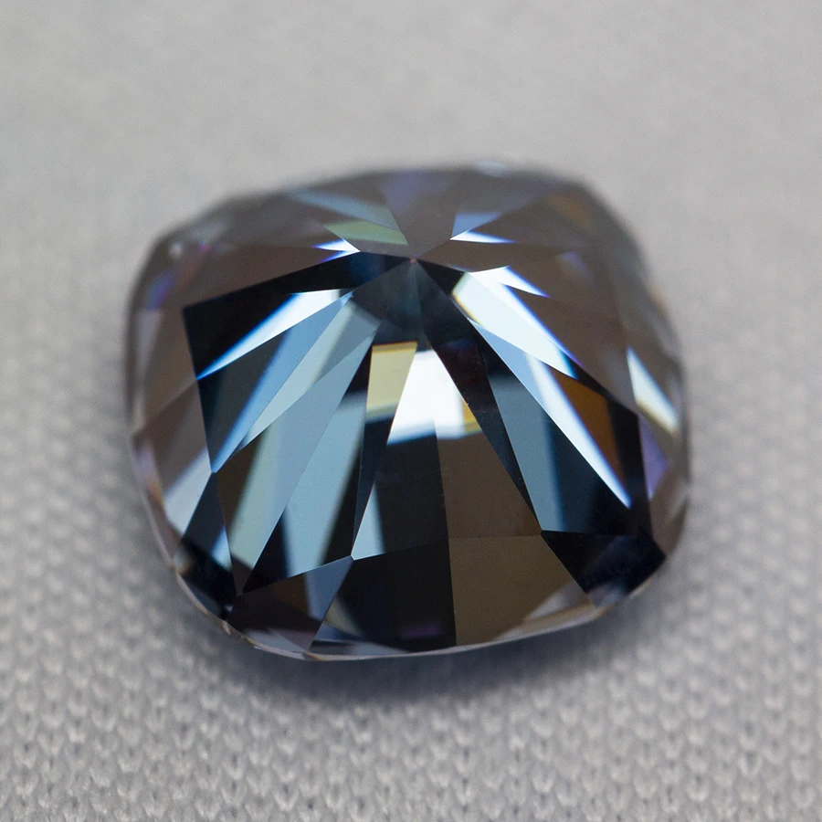 Piedra de moissanita Azul zafiro superior, piedras preciosas sueltas, corte de cojín, probador de diamante de paso VVS1 con certificado GRA 1,0-5,0 CT