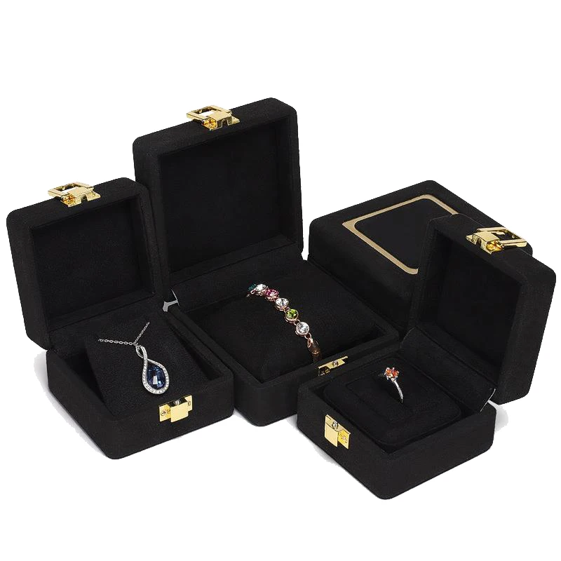 4Pcs Metal Buckle Jewelry Box Ring Pendant Bracelet Jewelry Storage Box