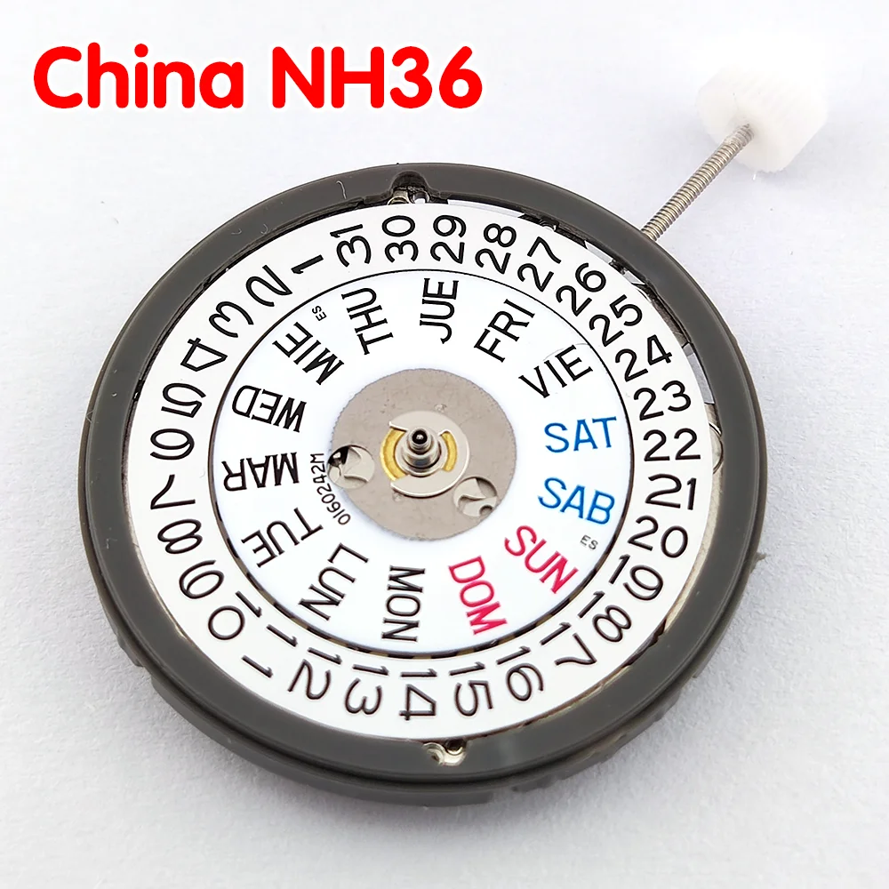 NH36 Automatic Movement High Accuracy 24 Jewels China NH36 Mechanical Movement 3.0H/3.8H/4.2H Window Replaces Japanese NH36