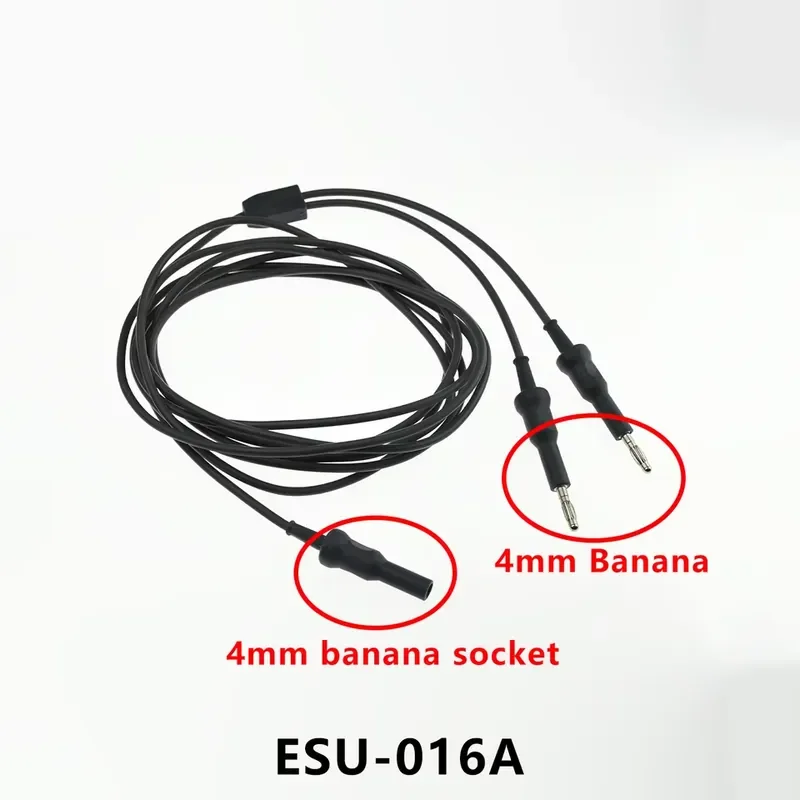 Reusable Monopolar Forceps Cable with Silicone Wire 8mm/4mm Banana Male Female Connector Length