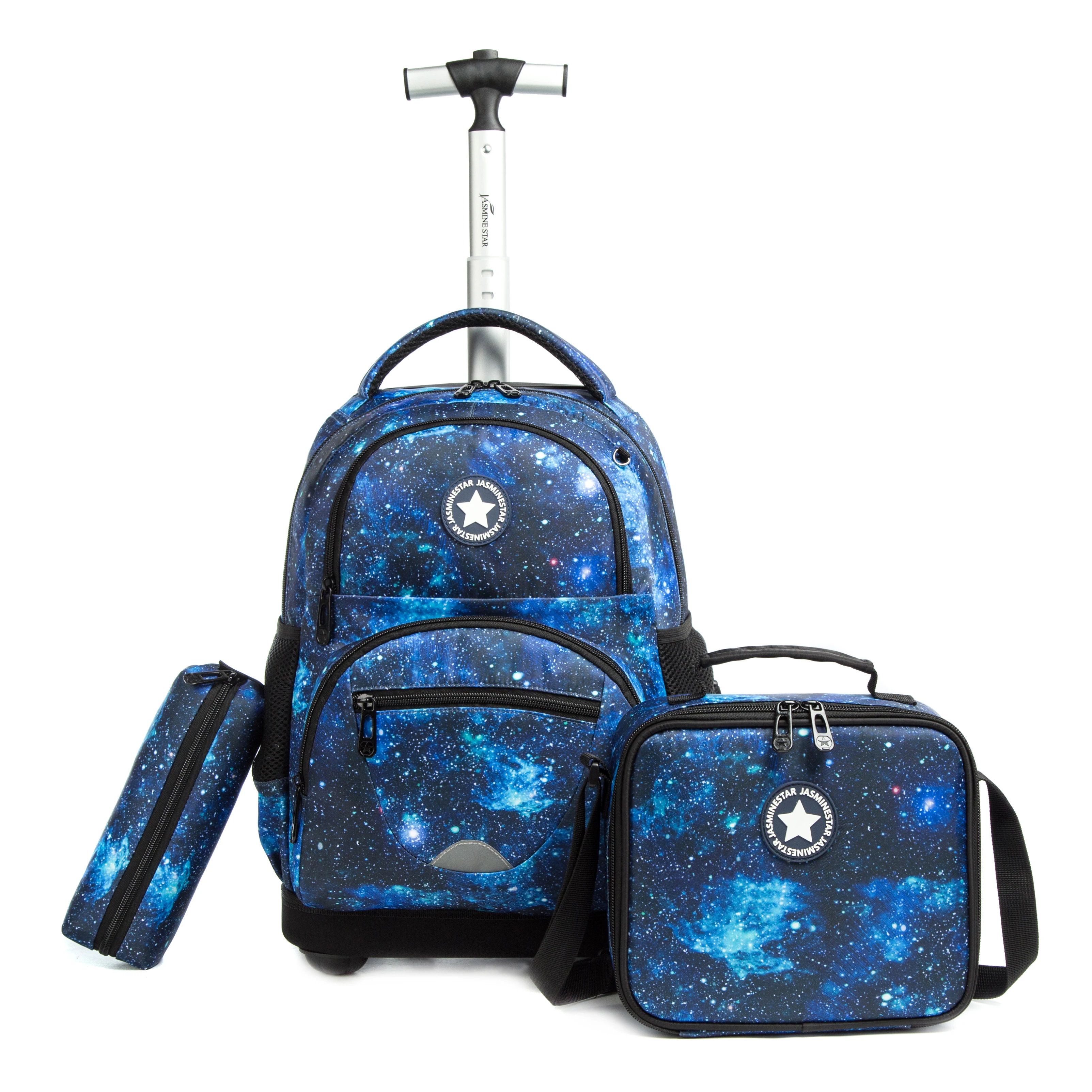 School Rolling Backpack Set para meninas, Lunch Bag, Trolley Bag, Laptop Bag, Mochila de rodas, Rodas