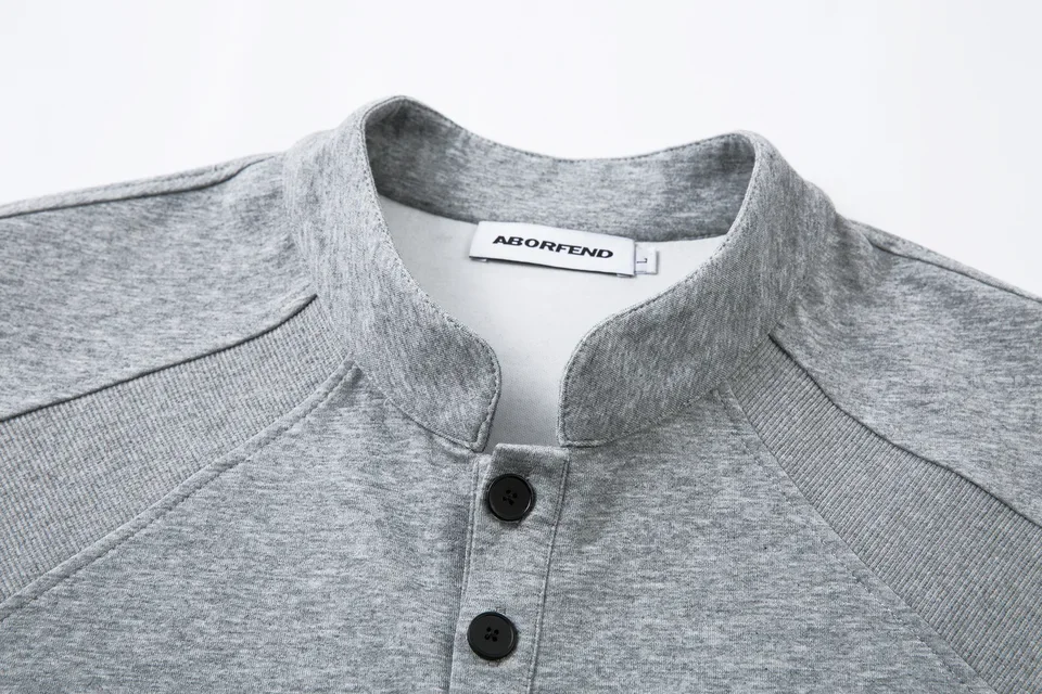 2026 New Summer Short Sleeve Men Light Mature Design Sense Patchwork Henley Neck T Shirt Men Underwear Casual Versatile