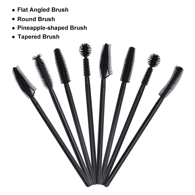 50 pçs descartáveis silicone cílios escovas aplicador olho lash rímel varinhas escova extensão de cílios ferramentas de maquiagem feminina