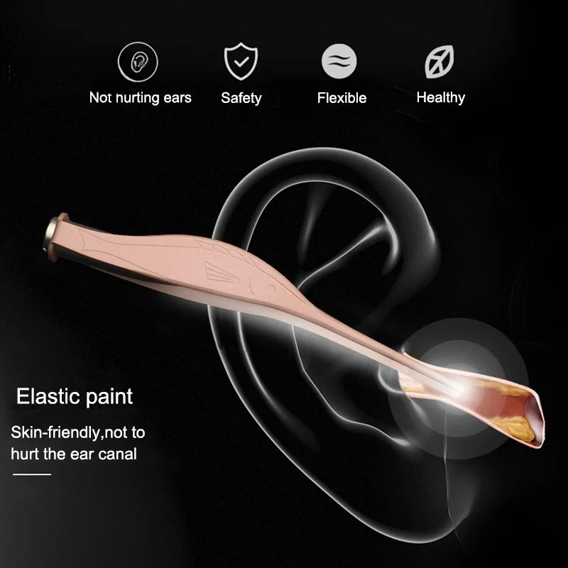 New Ear Cleaner Tweezer Soft Ear Picks LED Flash Light Ear Wax Curette Picker Ear Cleaning Tools Ear wax Dig removal Earpick